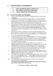 English Worksheet: Classroom Rules