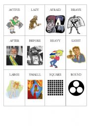 English Worksheet: Memory Game Opposites 4