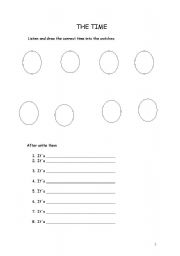 English worksheet: time