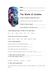 English Worksheet: The World of Coraline