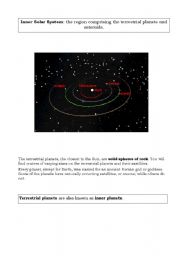 English Worksheet: CLIL lesson on Inner Solar System
