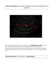 English Worksheet: CLIL lesson on Inner Solar System