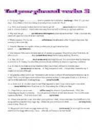 English Worksheet: TEST YOUR PHRASAL VERBS 2 (and idiomatic expressions)! 