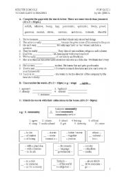 English Worksheet: vocabulary quiz