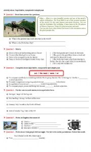 English worksheet: Atividade de comparativos e superlativos