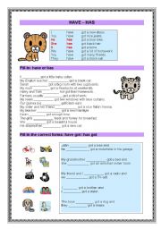 English Worksheet: have got - has got