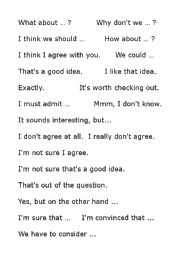 English Worksheet: discussion vocabulary