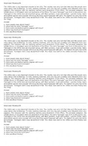 English Worksheet: reading comprehension