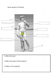 English worksheet: Davids body