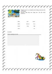 English worksheet: On vacations