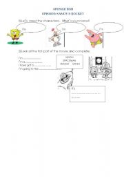 English Worksheet: BOB SPONGE 