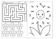 English Worksheet: Cute flowers activities