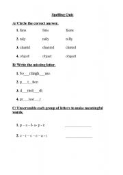 English worksheet: Spelling