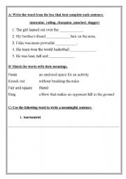 English worksheet: Vocabulary test