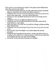 English Worksheet: Outline for a letter to a teacher