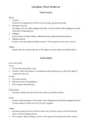 English Worksheet: Enviornmental issues - Postive and Negative Impacts of Chinas Qinghai-Tibet Railway