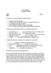 English Worksheet: exercise on verbs