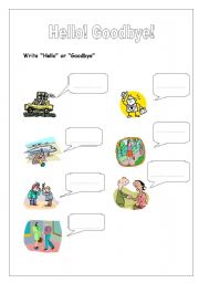 English Worksheet: HELLO! GOODBYE!