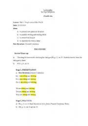 English worksheet: Lesson plan