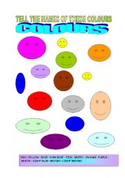 English worksheet: COLOURS