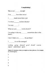 English Worksheet: Complaining and apologising worksheets