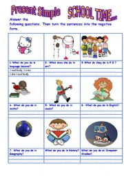 English Worksheet: Present simple afirmatives/ negatives