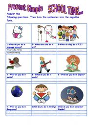 English Worksheet: Present simple afirmatives/ negatives