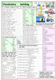 English Worksheet: Vocabulary building