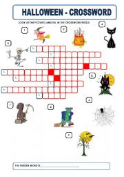 English Worksheet: HALLOWEEN  - CROSSWORD