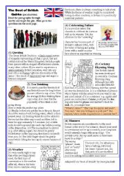 English Worksheet: British Quirks (peculiarities)