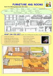 English Worksheet: FURNITURE AND ROOMS