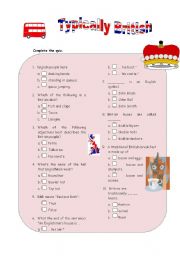 English Worksheet: Typically British