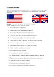 English Worksheet: American vs. British English