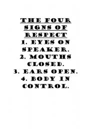 English Worksheet: Signs of Respect