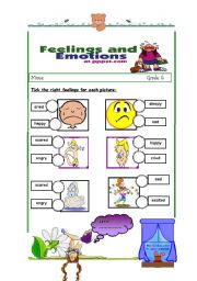 English Worksheet: feelings