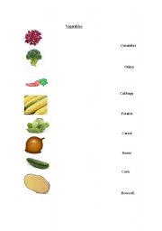 English worksheet: Matching: Vegetables