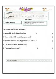 English Worksheet: comparative