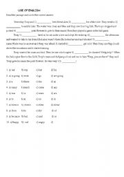 English worksheet: Use of English