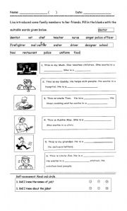 English Worksheet: some jobs 