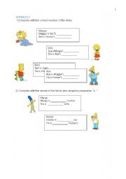 English worksheet: Practice on possessive s, simple present, have got and family members