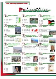 English Worksheet: Palestine-Quiz