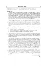 English Worksheet: Environmental issues - Reading Test