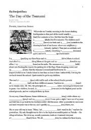 English Worksheet: The day of the tsunami