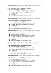 English Worksheet: Tasks for Twilight Chapters 4-6