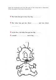 English worksheet: The babys body