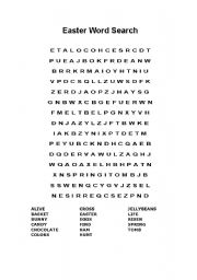 English Worksheet: Easter Word Search