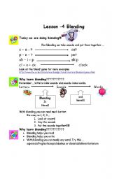 English Worksheet: Phonics in 4 lessons 3/3 (blending)