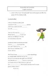 English Worksheet: Song Gap Filling (Avril Lavigne)