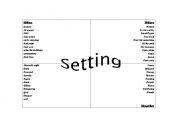 English Worksheet: Setting Ideas and Template