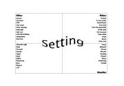 English worksheet: Setting Ideas and Template